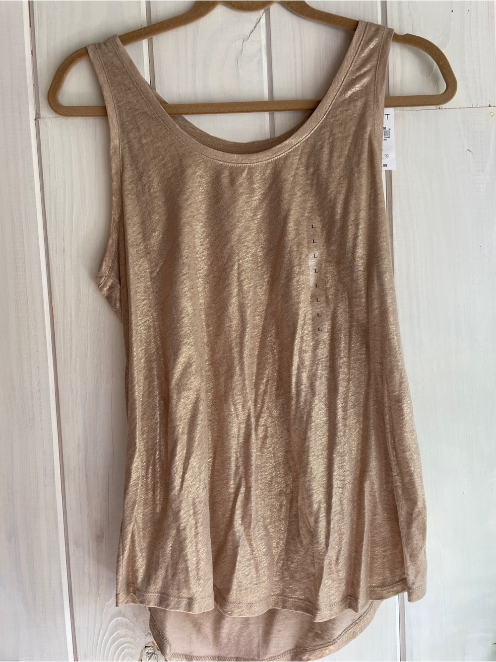 NWT LOFT Linen Tank with Metallic Thread
